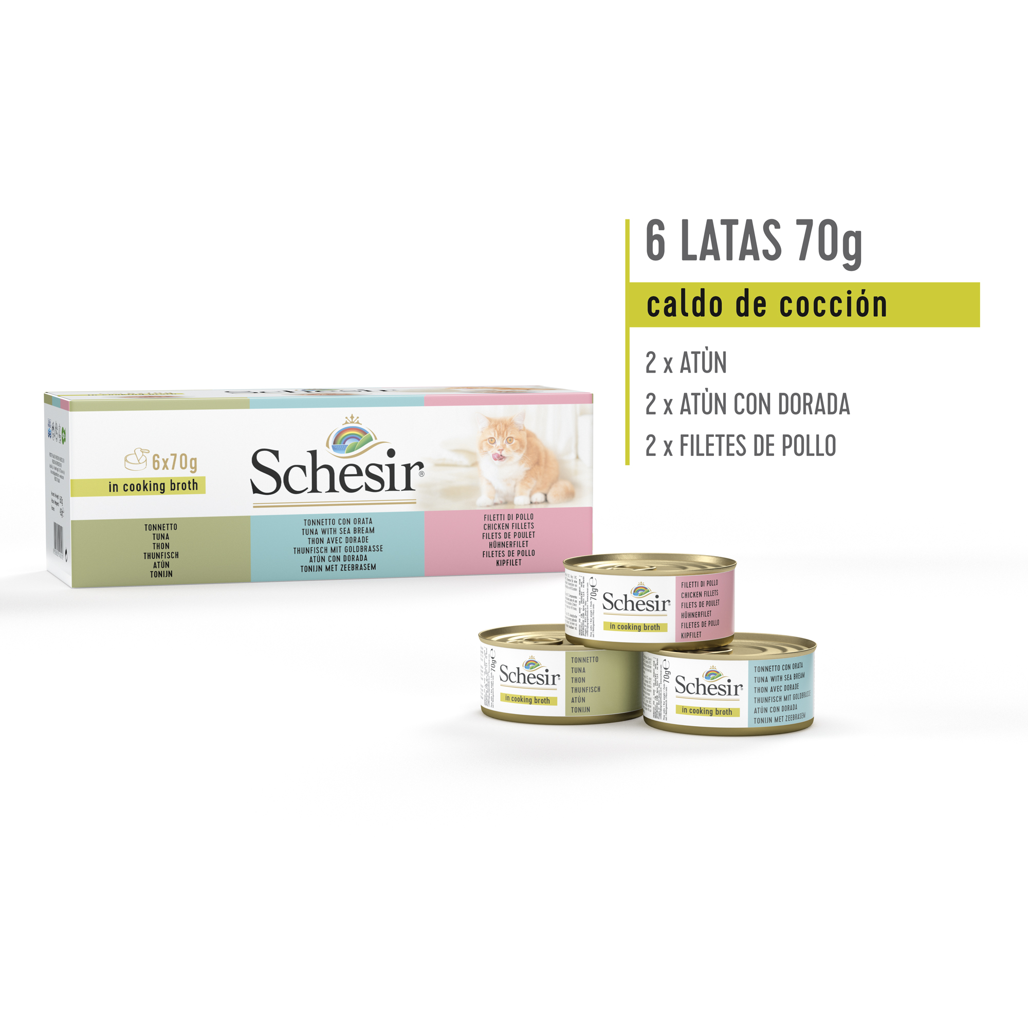 SCHESIR GATO MULTIPACK LATA 70GR